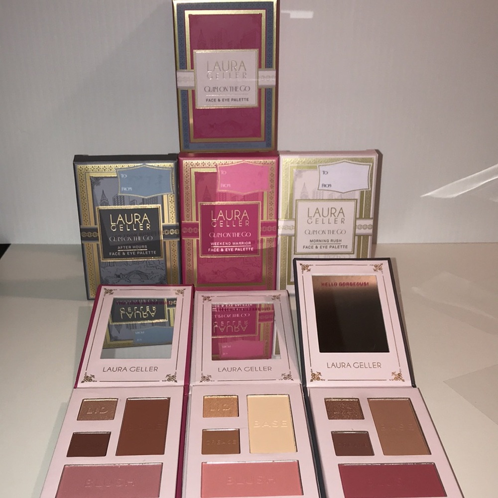 Laura Geller Glam On The Go 3 Face and Eye Palettes NEW